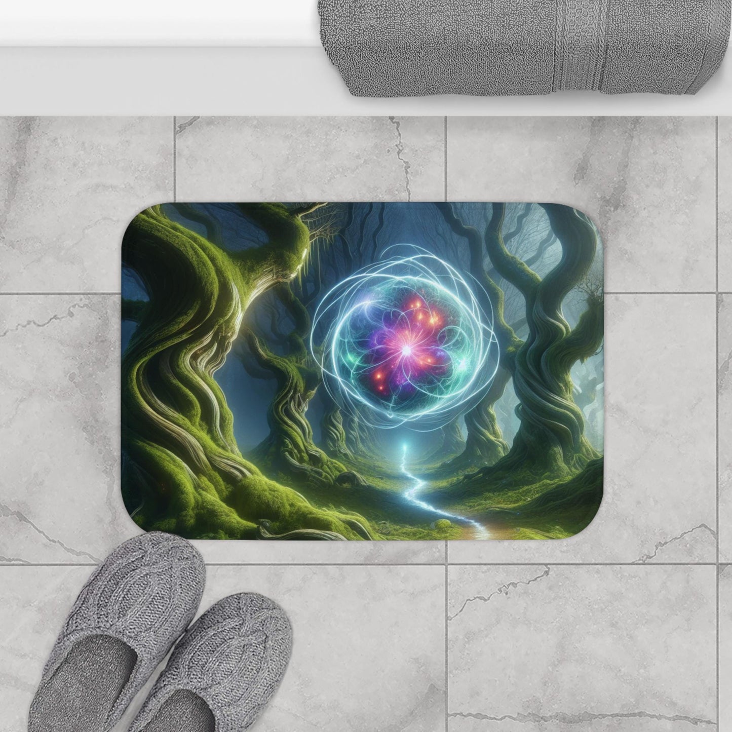 Space in the forest bath mat