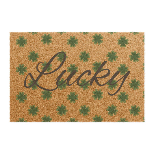 Lucky Doormat - Welcome Mat, Good Luck Entry Rug, Housewarming Gift, Front Door Decor, Outdoor Home Accessory