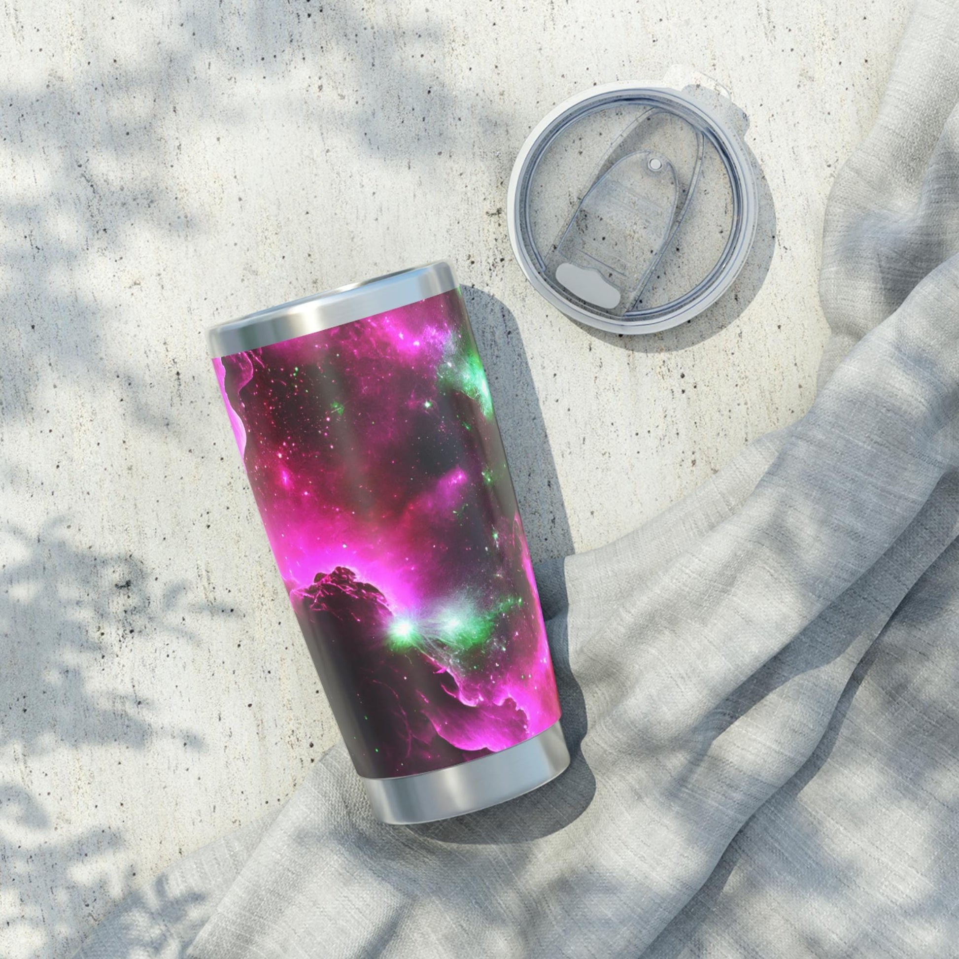 Tumbler Cup Pink Galaxy, Portable Drinkware, Travel Mug, Coffee Cup, Tea Tumbler, Gift for Wanderlust, Galaxy Lover, Pink Theme, Outdoor