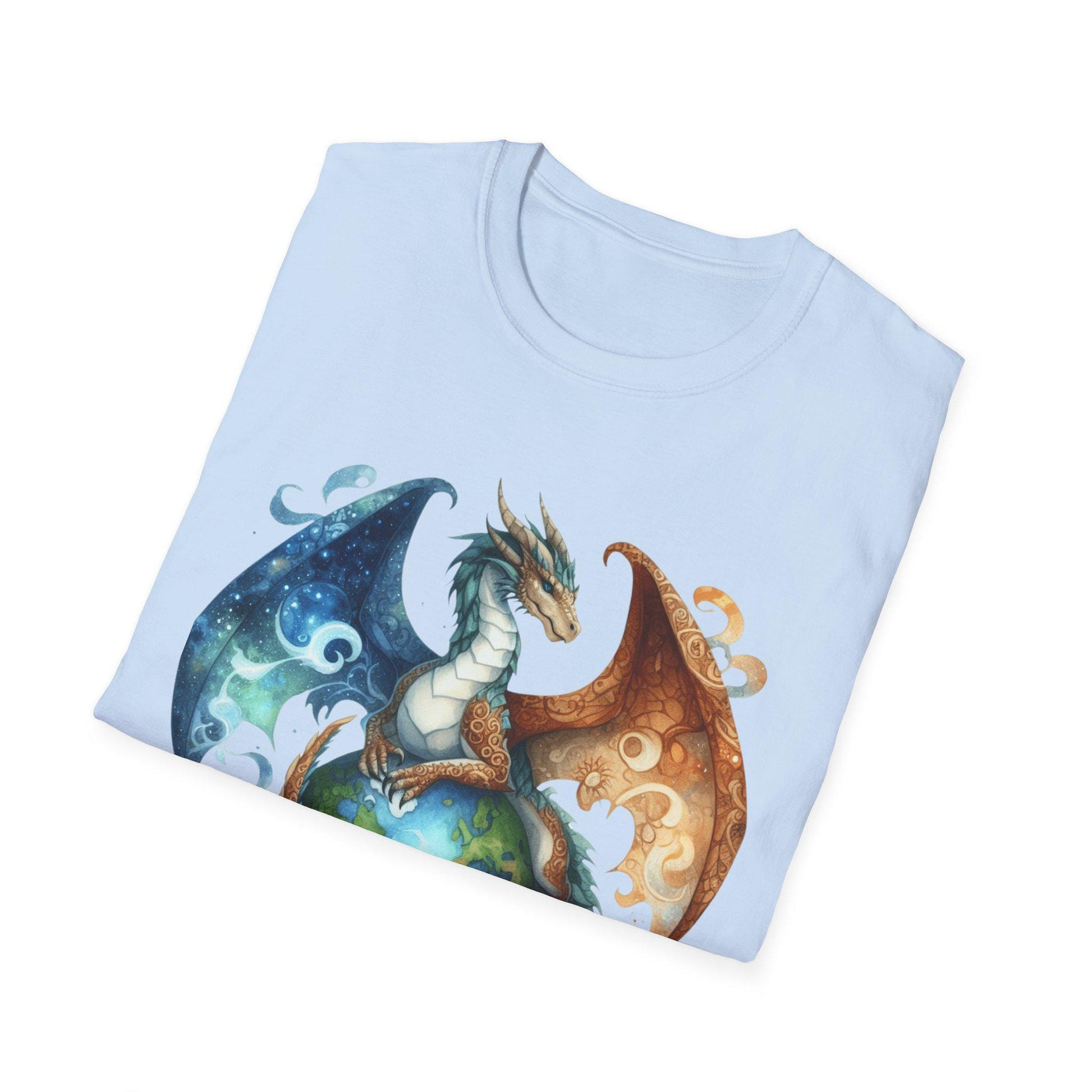 Dragon Element Earth Unisex T-Shirt, Softstyle Tee, Elemental Dragons Shirt, Fantasy Dragon Graphic Tee, Nature Lover Gift