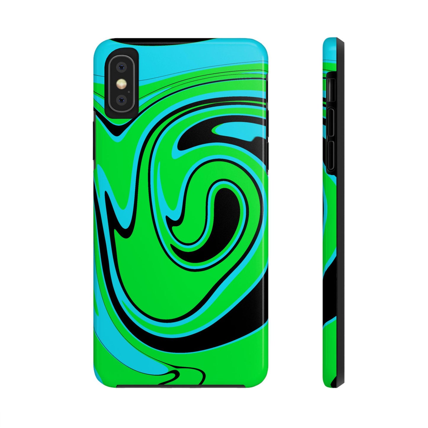 Marble Tough Phone Case, Mean Green Design, Protective Phone Cover, iPhone Accessories, Unique Phone Case Gift, Hard Shell Phone Case