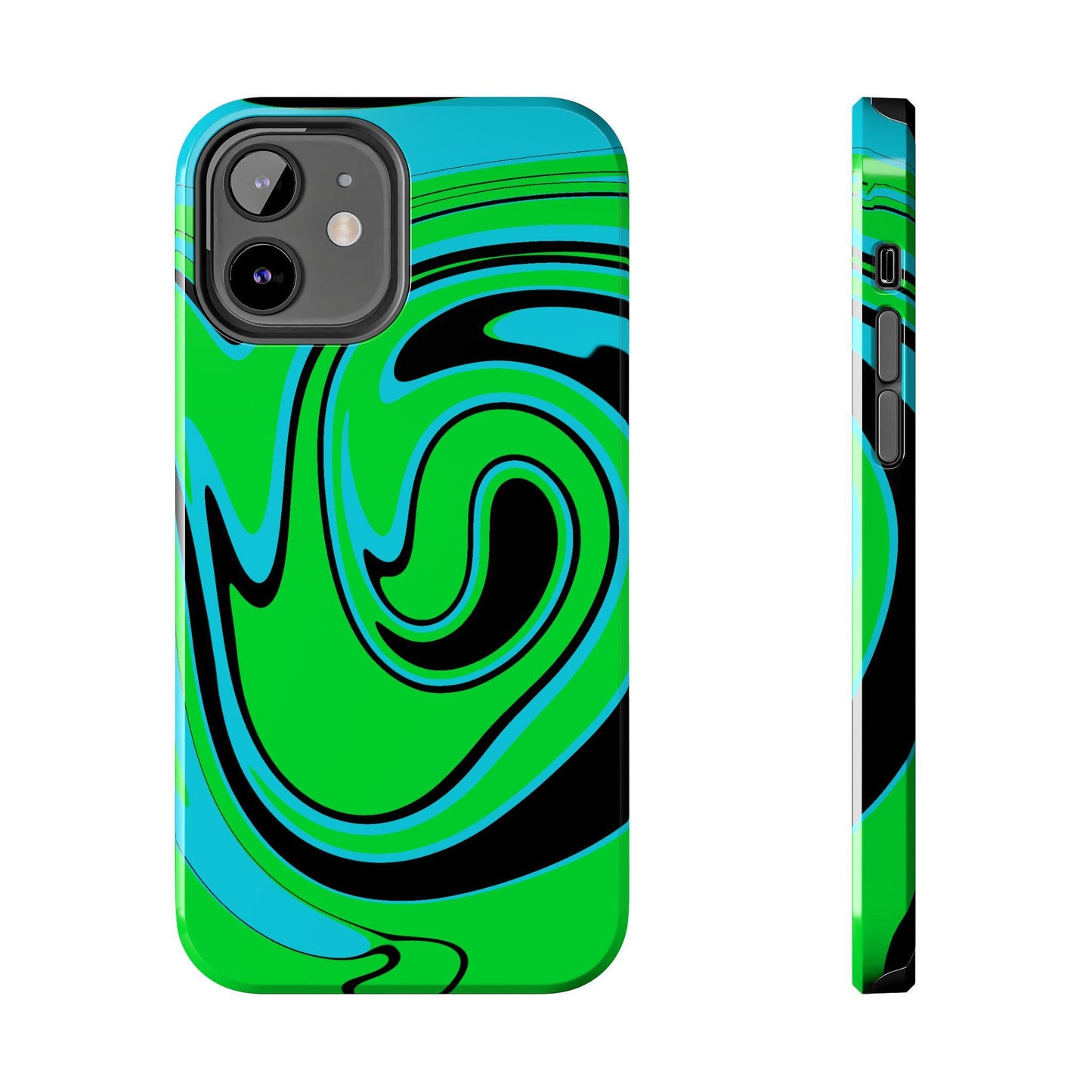 Marble Tough Phone Case, Mean Green Design, Protective Phone Cover, iPhone Accessories, Unique Phone Case Gift, Hard Shell Phone Case