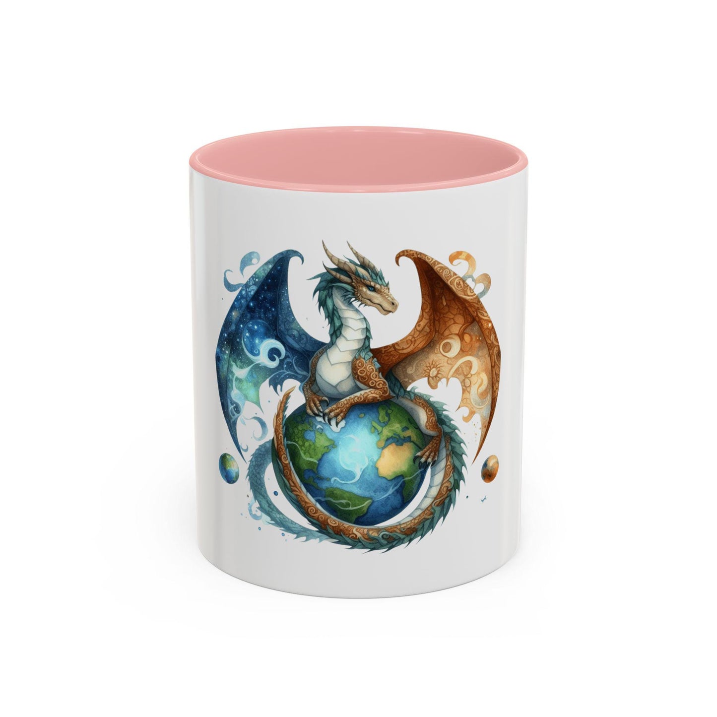 Coffee Mug Earth Dragon design - Magic Fantasy Tea Cup, Unique Ceramic Drinkware, Kitchen Home Decor, Birthday Gift for Dragon Lover,