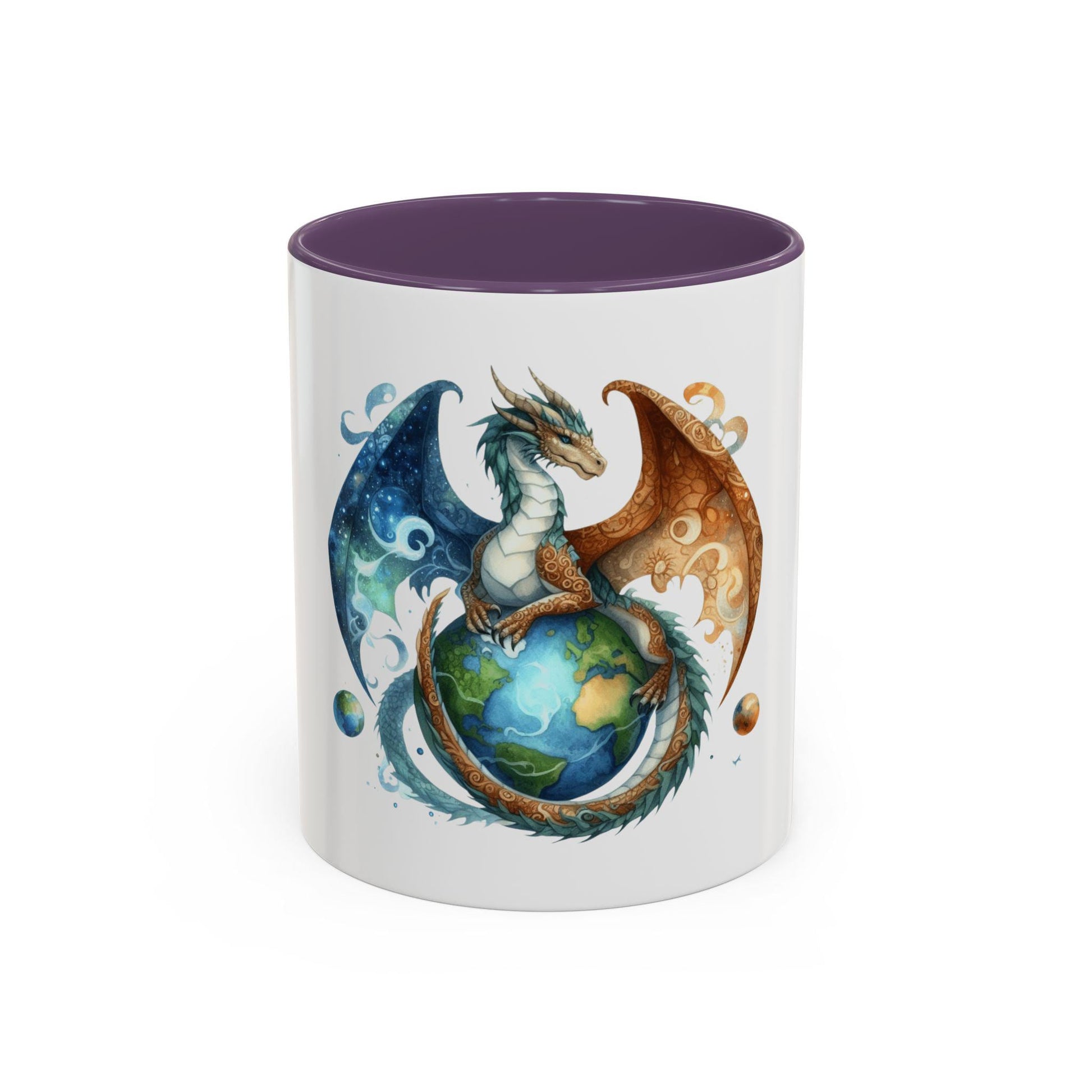 Coffee Mug Earth Dragon design - Magic Fantasy Tea Cup, Unique Ceramic Drinkware, Kitchen Home Decor, Birthday Gift for Dragon Lover,