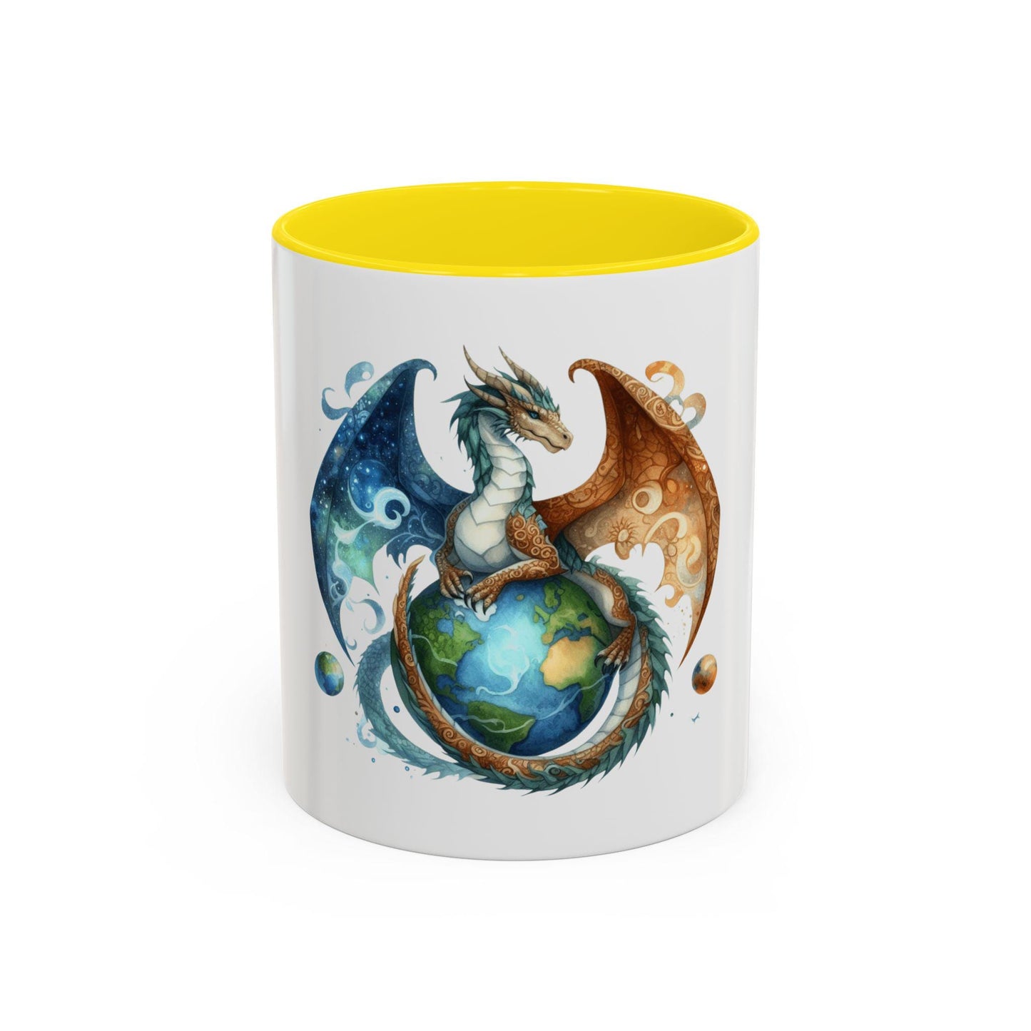 Coffee Mug Earth Dragon design - Magic Fantasy Tea Cup, Unique Ceramic Drinkware, Kitchen Home Decor, Birthday Gift for Dragon Lover,