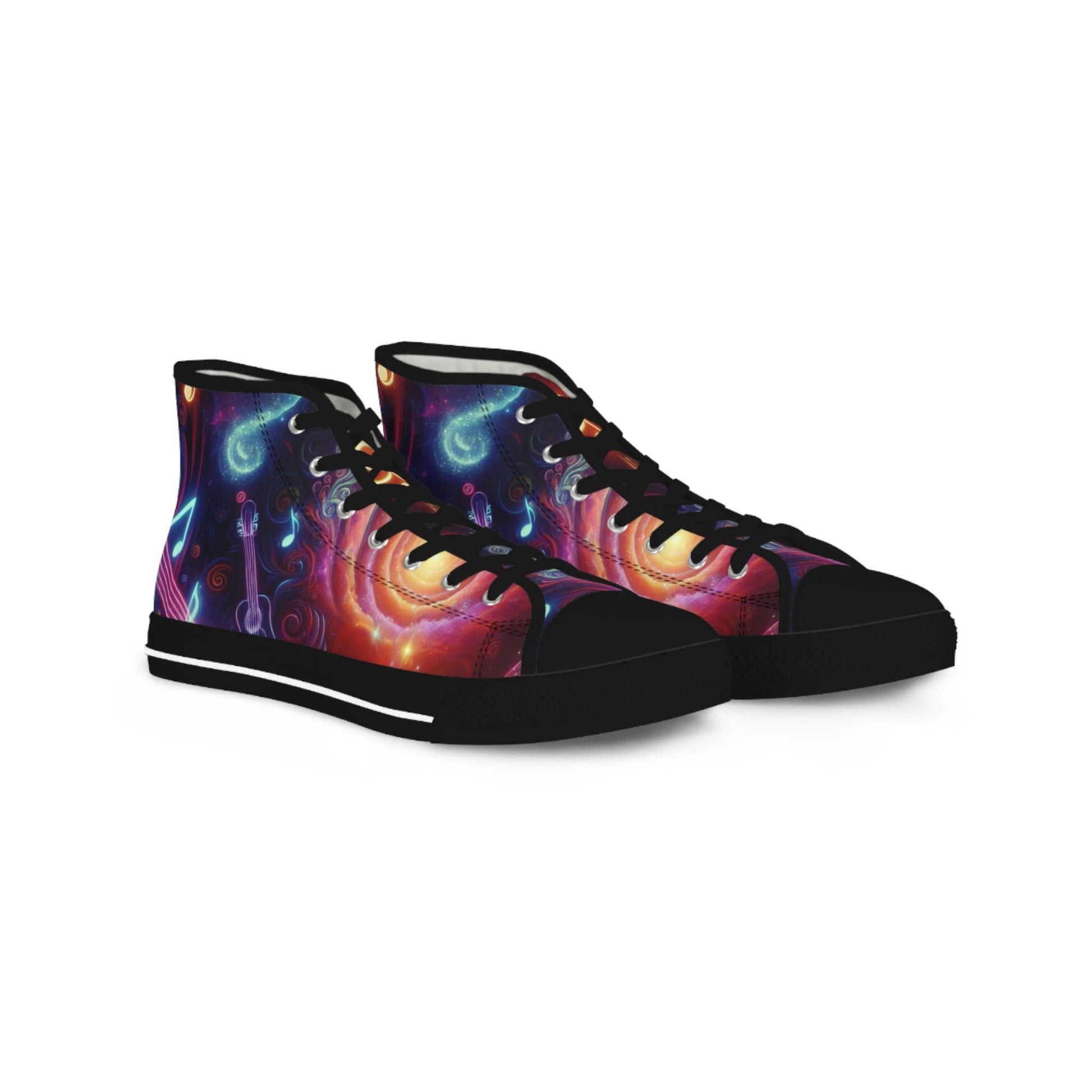 Galaxy Space Beat Music Shoes, Celestial Music Lover Sneakers, Men's Fashion Footwear, Universe Music Theme Sneakers,