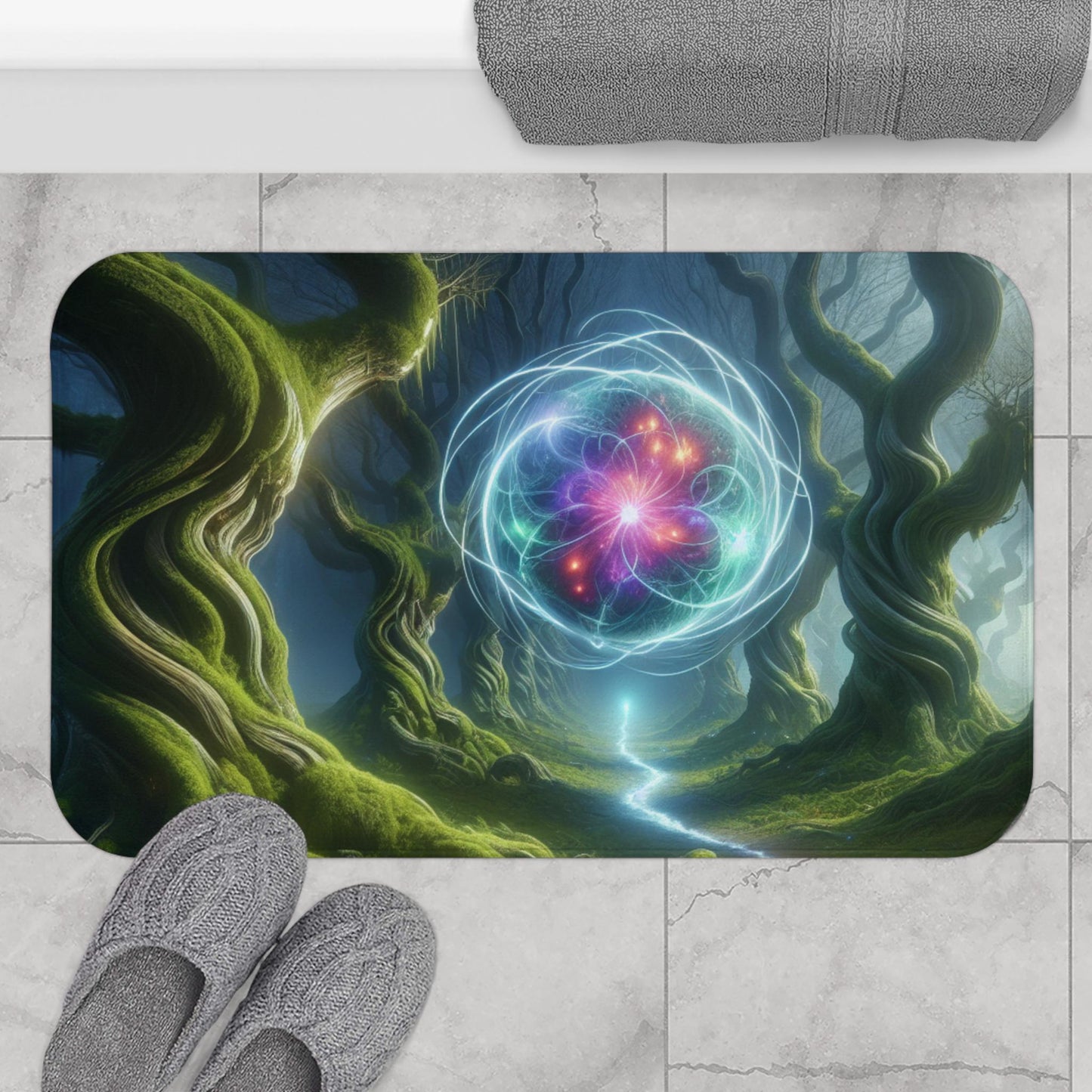 Space in the forest bath mat