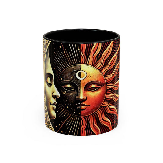 Ceramic Coffee Mug, Celestial Sun and Moon Design, Tea Cup, Hot Cocoa Mug, Unique Gift, Kitchen Decor