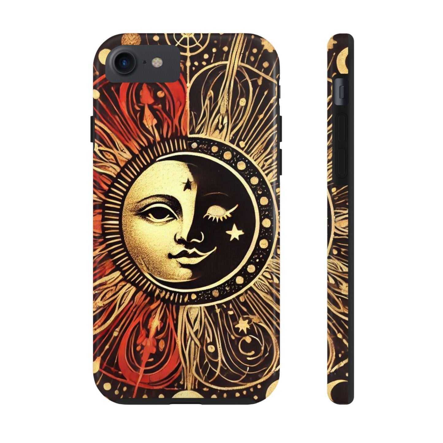 Sun and Moon Tough Phone Case, Celestial Nature iPhone Cover, Lunar Eclipse Samsung Galaxy Protector, Space Celestial Art Mobile Shell,