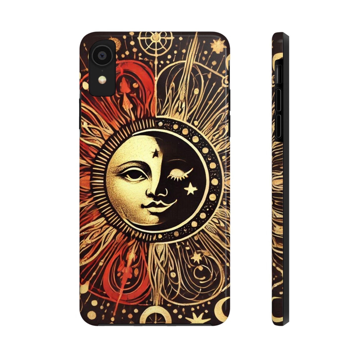 Sun and Moon Tough Phone Case, Celestial Nature iPhone Cover, Lunar Eclipse Samsung Galaxy Protector, Space Celestial Art Mobile Shell,