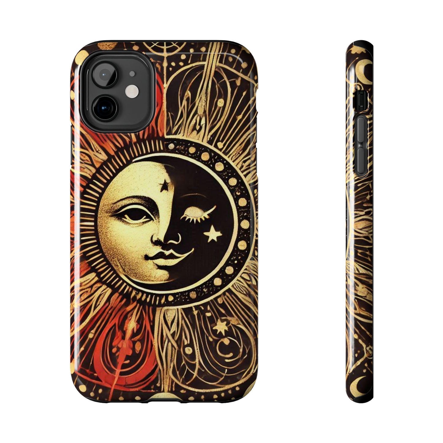 Sun and Moon Tough Phone Case, Celestial Nature iPhone Cover, Lunar Eclipse Samsung Galaxy Protector, Space Celestial Art Mobile Shell,