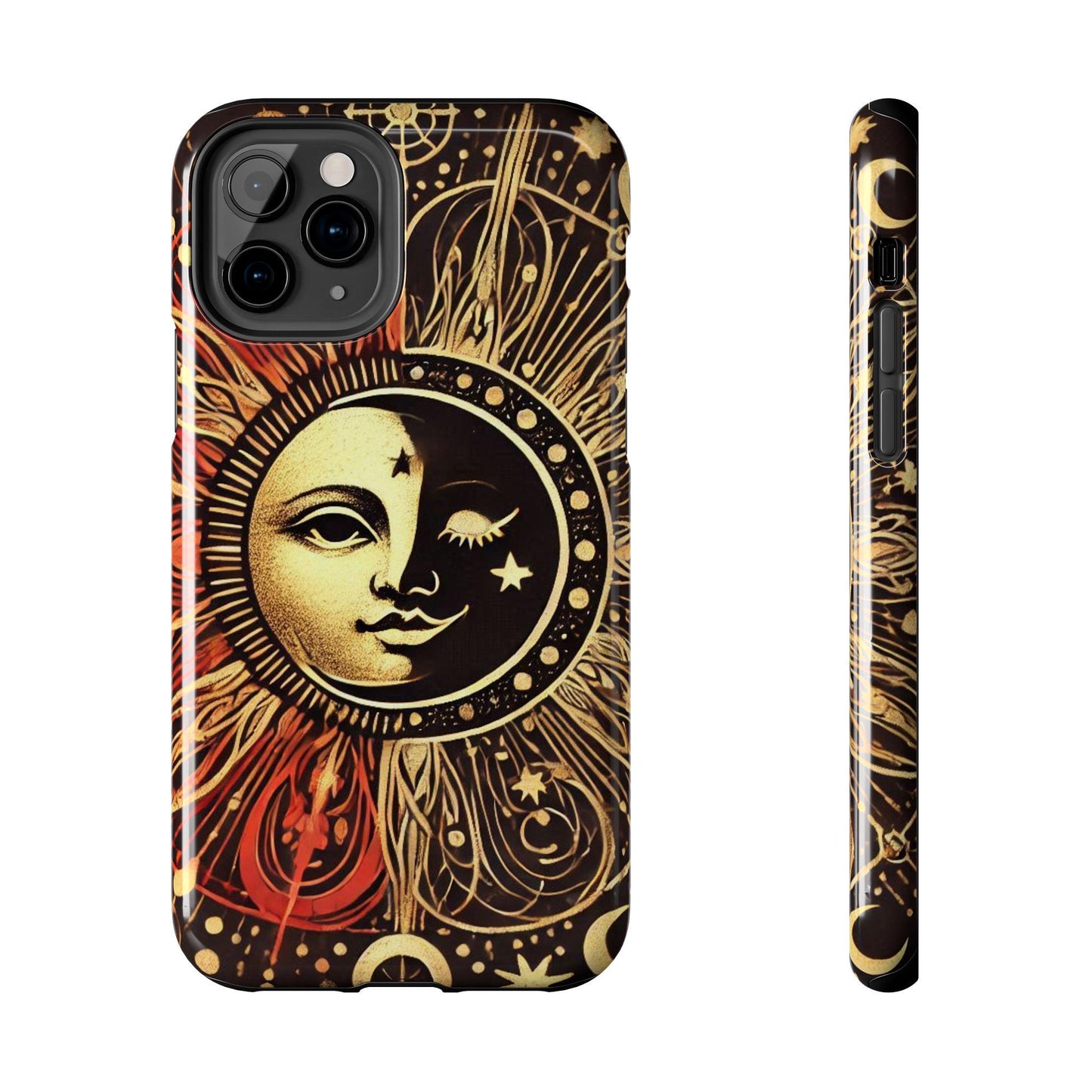 Sun and Moon Tough Phone Case, Celestial Nature iPhone Cover, Lunar Eclipse Samsung Galaxy Protector, Space Celestial Art Mobile Shell,