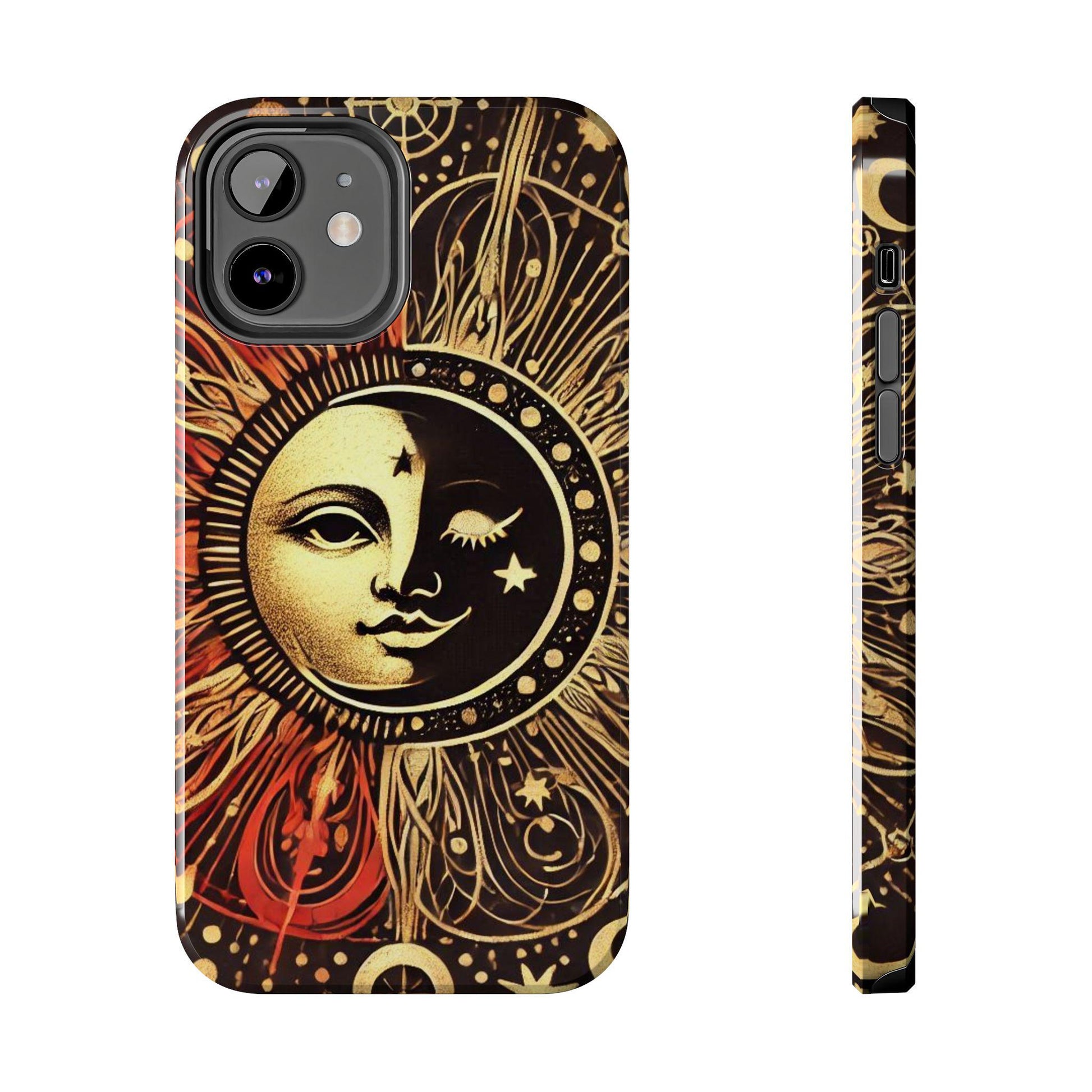 Sun and Moon Tough Phone Case, Celestial Nature iPhone Cover, Lunar Eclipse Samsung Galaxy Protector, Space Celestial Art Mobile Shell,