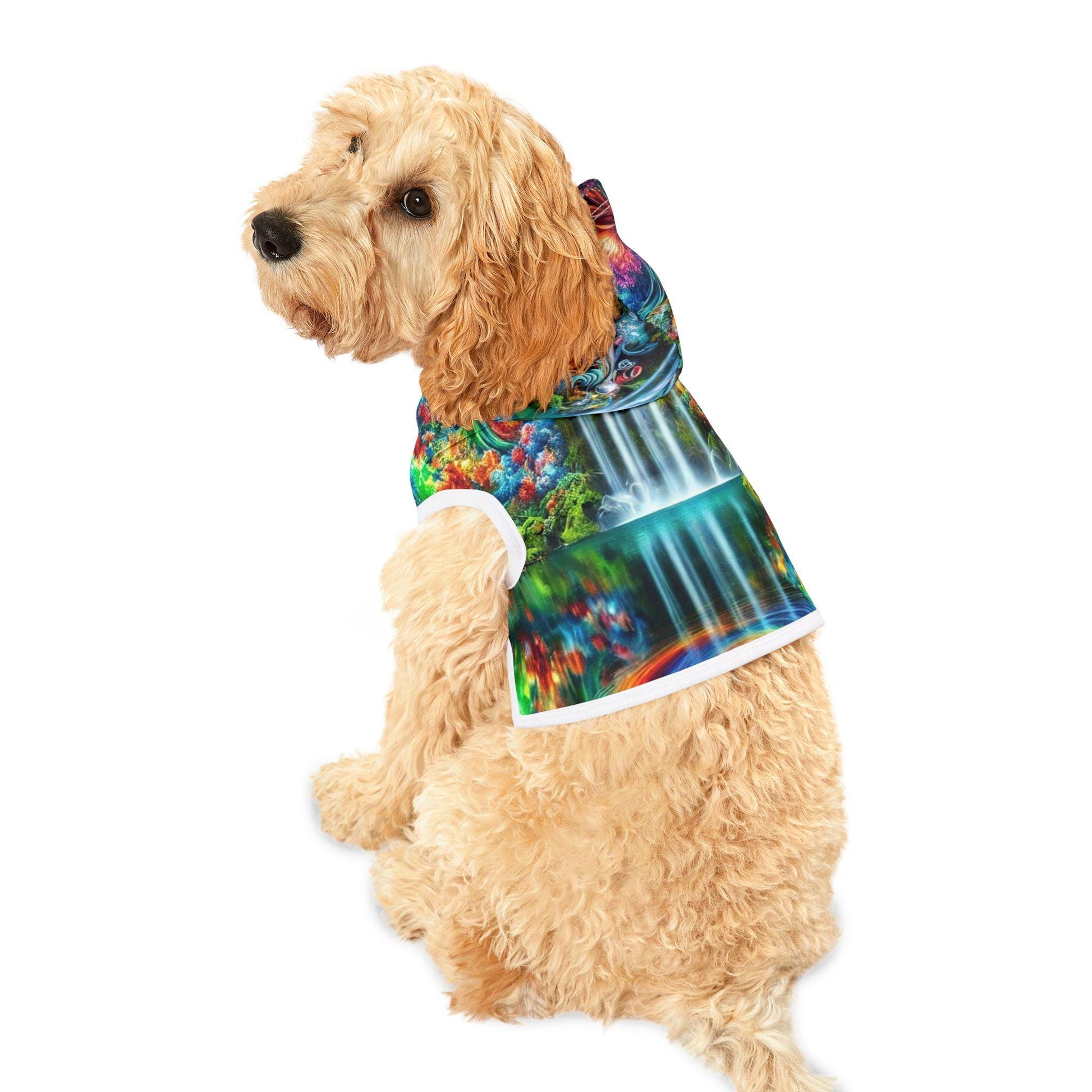 Waterfall Dreams Pet Hoodie, Dog Sweatshirt, Puppy Hoodie, Outdoor Adventure Pet Apparel, Nature Lover Dog Clothes