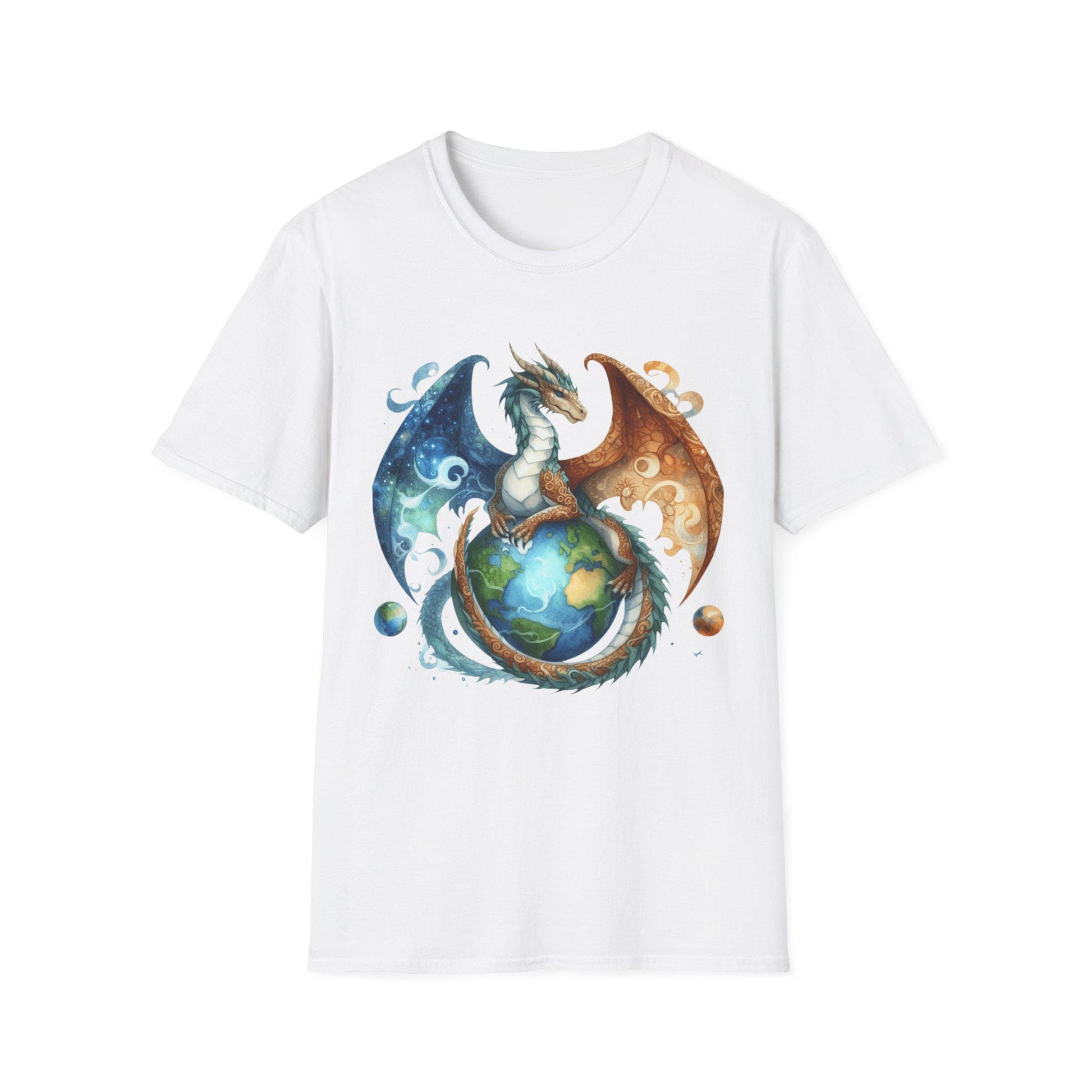 Dragon Element Earth Unisex T-Shirt, Softstyle Tee, Elemental Dragons Shirt, Fantasy Dragon Graphic Tee, Nature Lover Gift