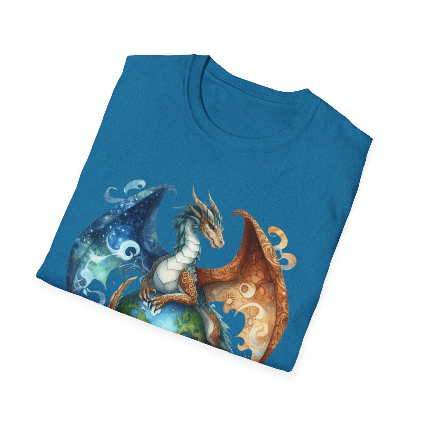 Dragon Element Earth Unisex T-Shirt, Softstyle Tee, Elemental Dragons Shirt, Fantasy Dragon Graphic Tee, Nature Lover Gift