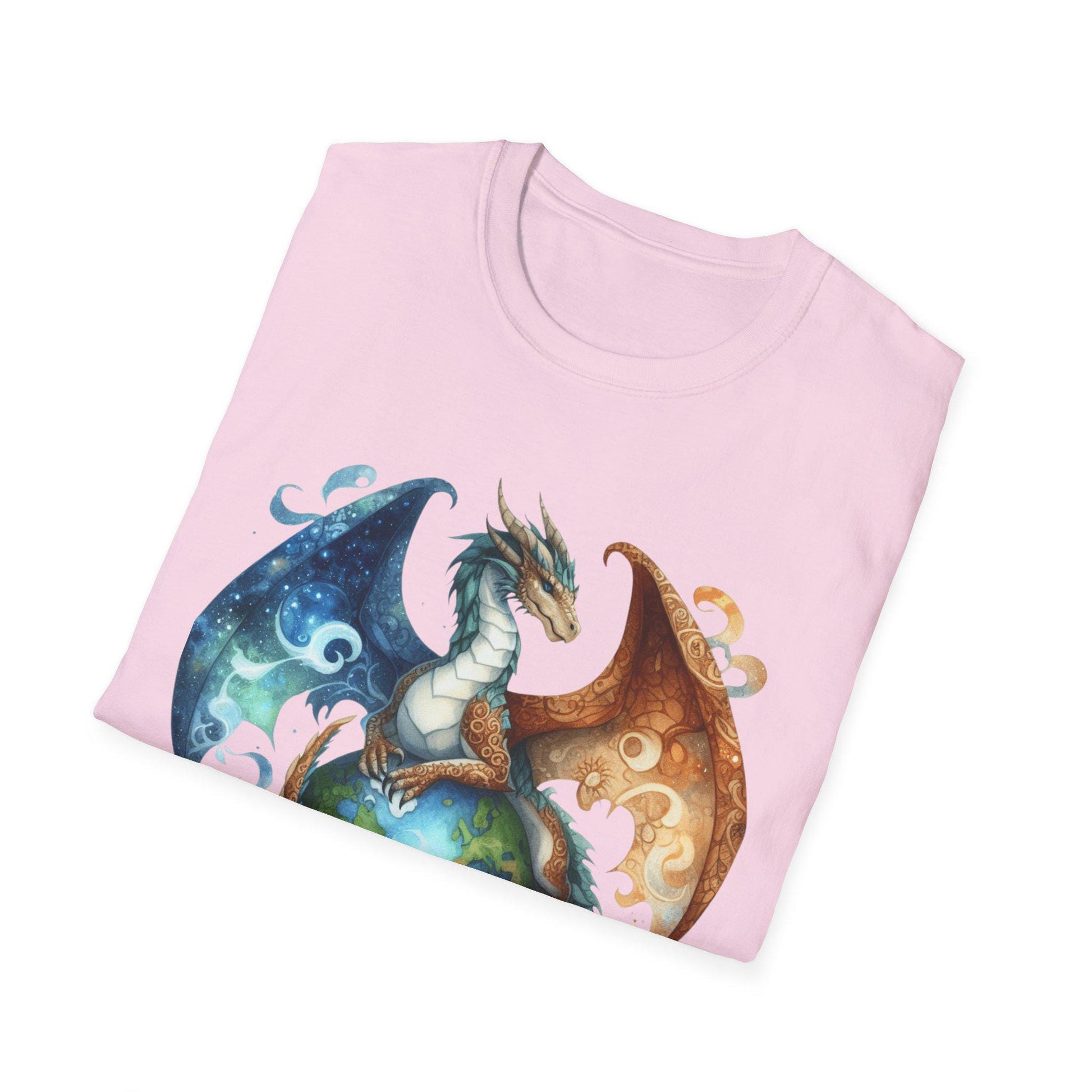 Dragon Element Earth Unisex T-Shirt, Softstyle Tee, Elemental Dragons Shirt, Fantasy Dragon Graphic Tee, Nature Lover Gift