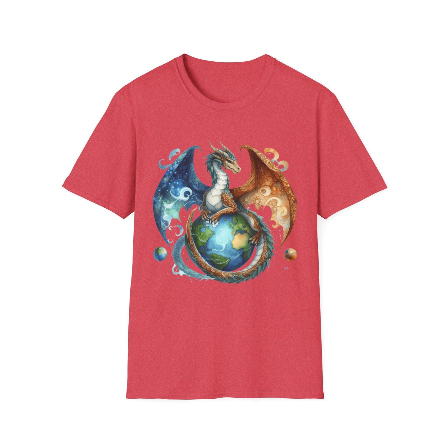 Dragon Element Earth Unisex T-Shirt, Softstyle Tee, Elemental Dragons Shirt, Fantasy Dragon Graphic Tee, Nature Lover Gift