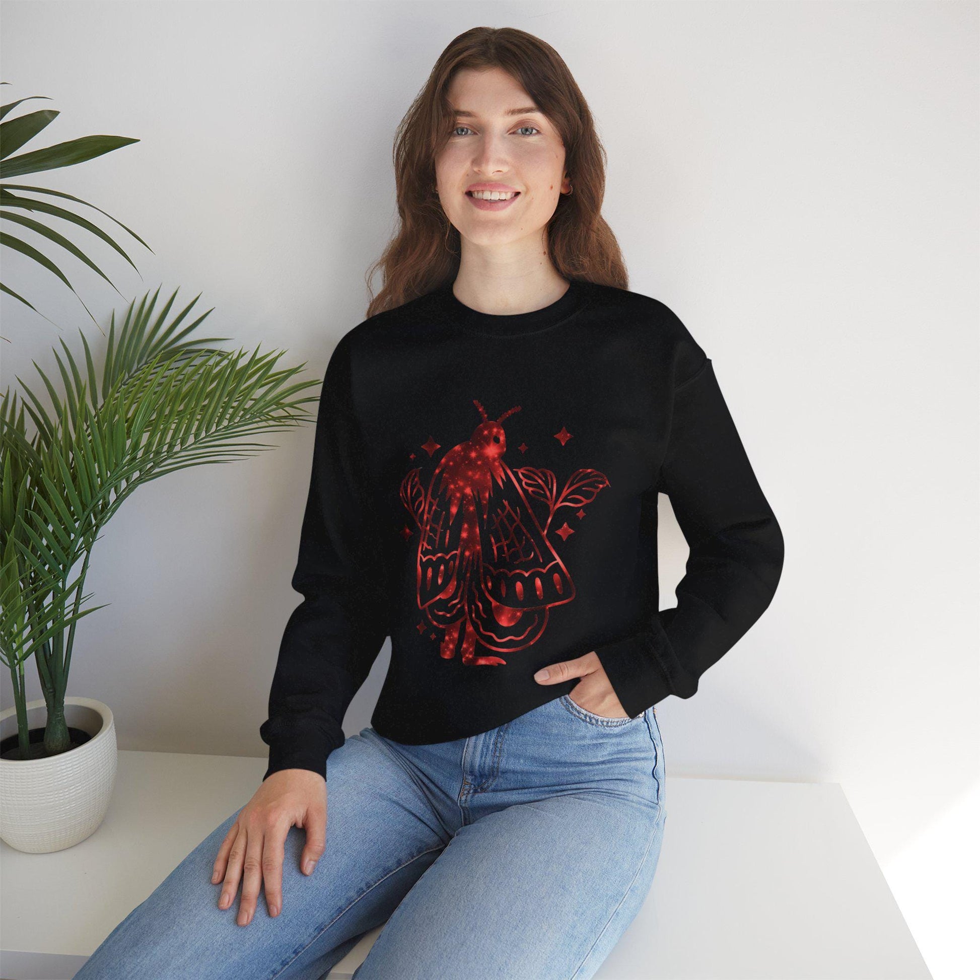 Mothman Sweatshirt, Cryptid Crewneck Jumper, Urban Legend Pullover, Paranormal Clothing, Mysterious Creature Top