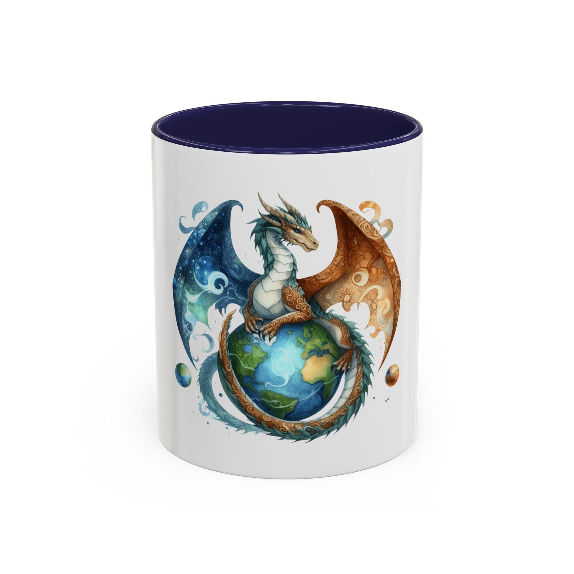 Coffee Mug Earth Dragon design - Magic Fantasy Tea Cup, Unique Ceramic Drinkware, Kitchen Home Decor, Birthday Gift for Dragon Lover,