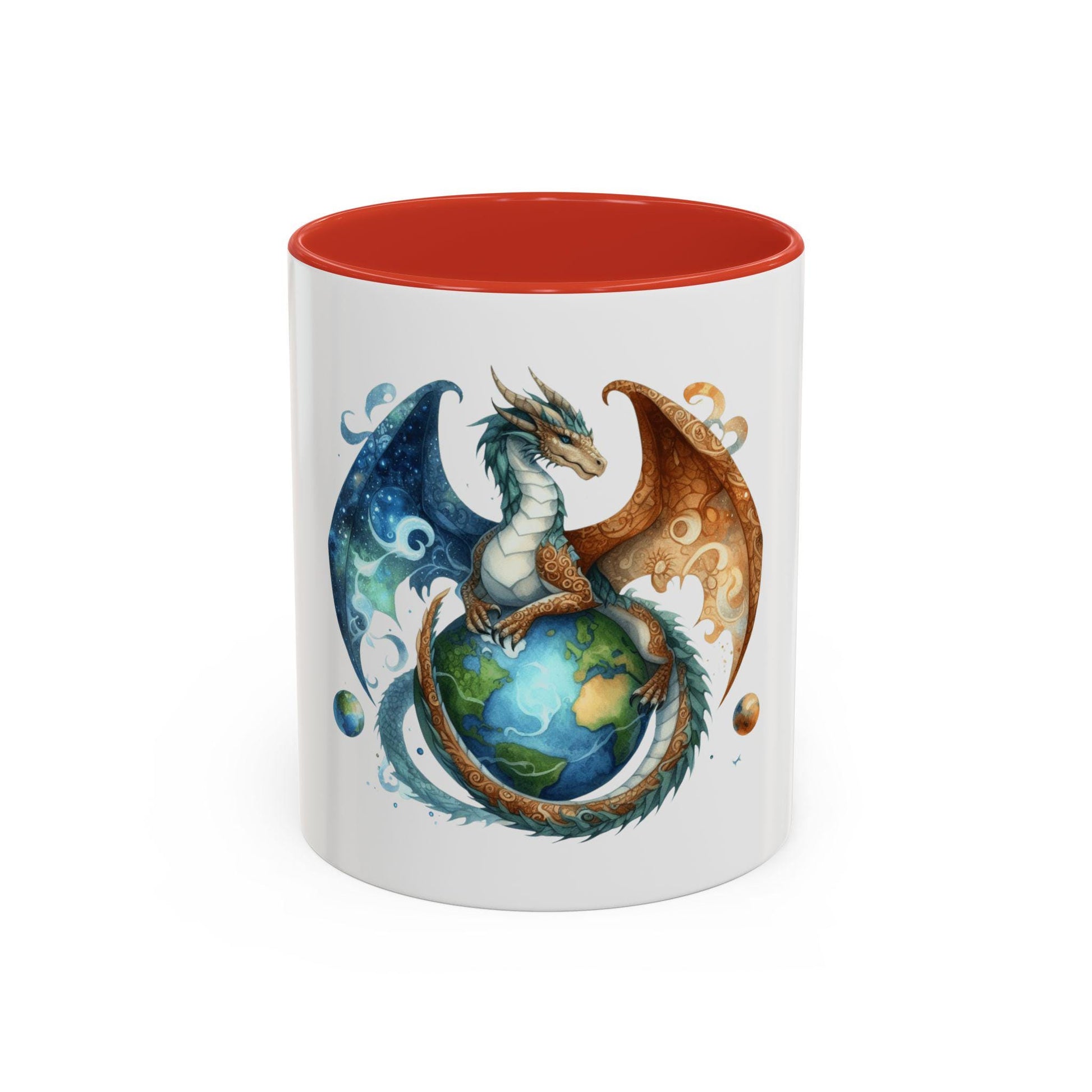 Coffee Mug Earth Dragon design - Magic Fantasy Tea Cup, Unique Ceramic Drinkware, Kitchen Home Decor, Birthday Gift for Dragon Lover,