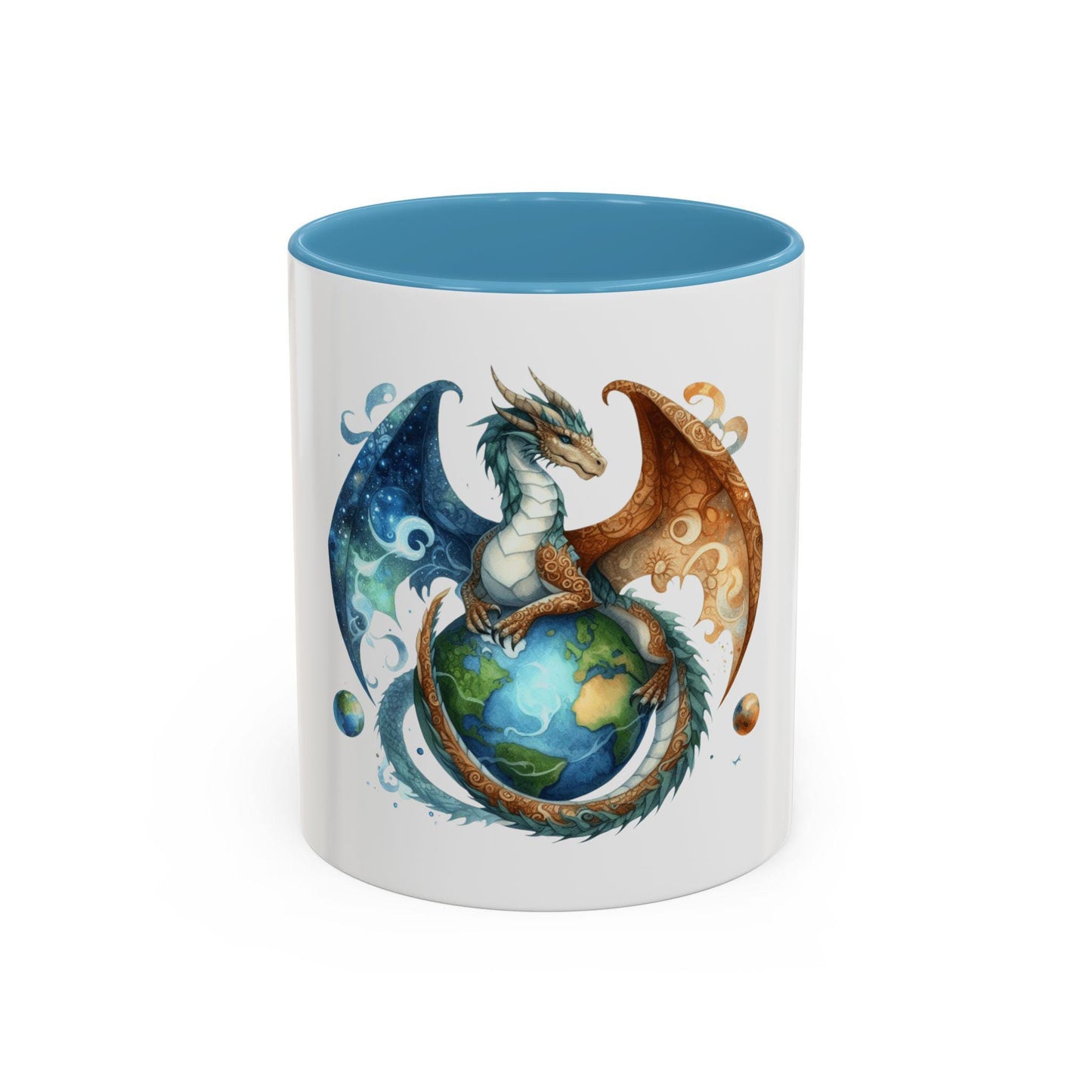 Coffee Mug Earth Dragon design - Magic Fantasy Tea Cup, Unique Ceramic Drinkware, Kitchen Home Decor, Birthday Gift for Dragon Lover,