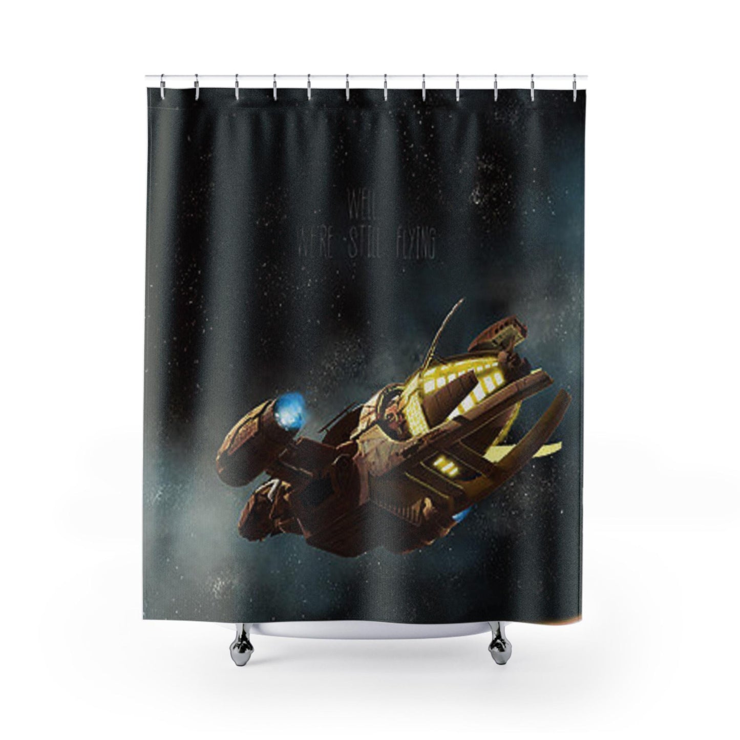 Firefly Serenity Ship Shower Curtains, Bathroom Decor, Space Theme Home Decor, Sci-Fi Fan Gift, Unique Housewarming Present, Geeky Bathroom