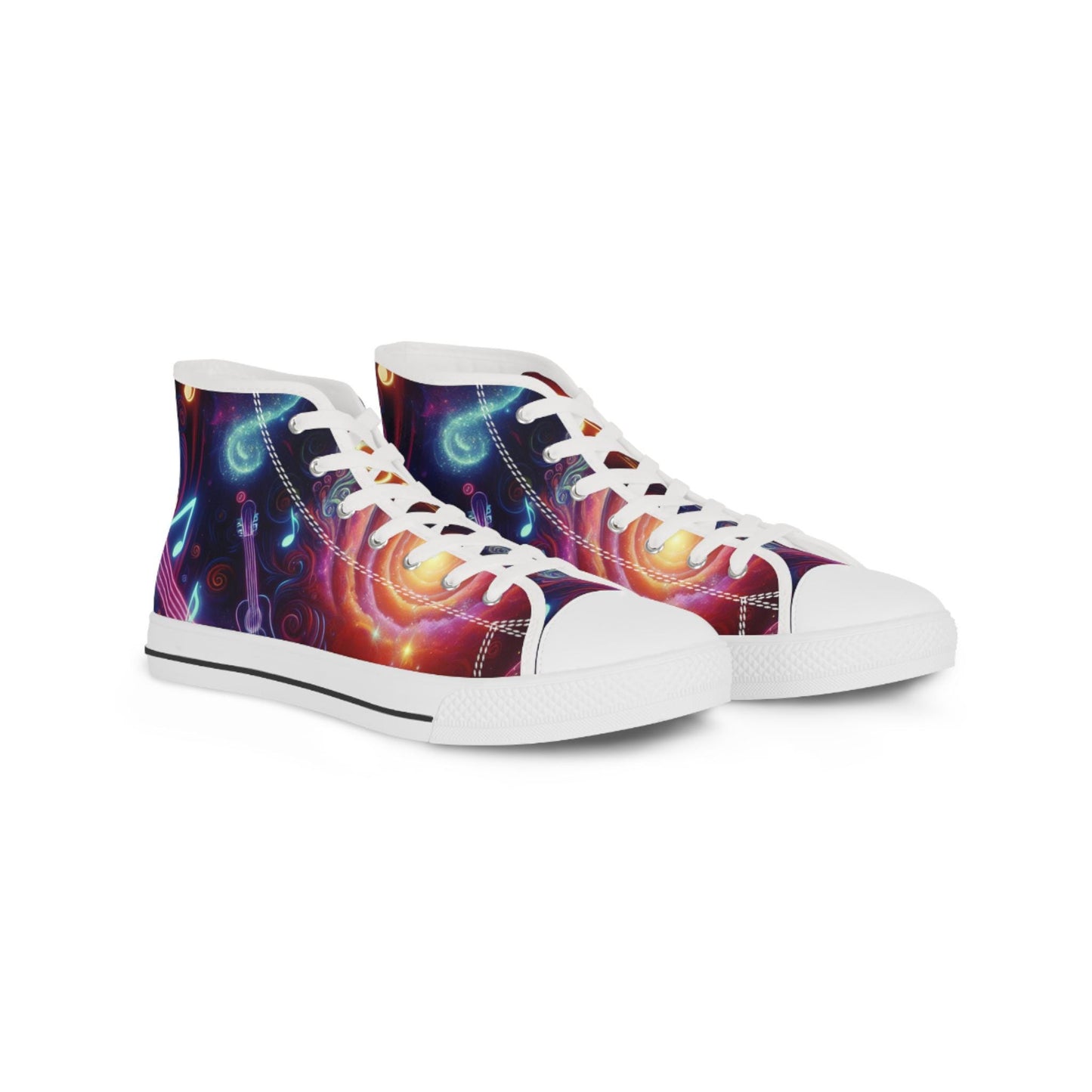 Galaxy Space Beat Music Shoes, Celestial Music Lover Sneakers, Men's Fashion Footwear, Universe Music Theme Sneakers,