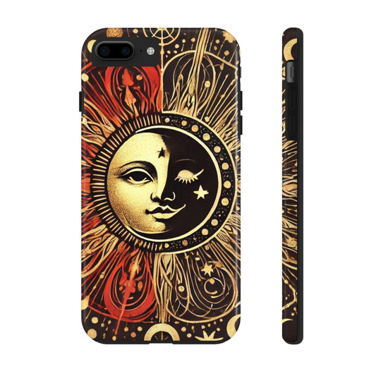 Sun and Moon Tough Phone Case, Celestial Nature iPhone Cover, Lunar Eclipse Samsung Galaxy Protector, Space Celestial Art Mobile Shell,