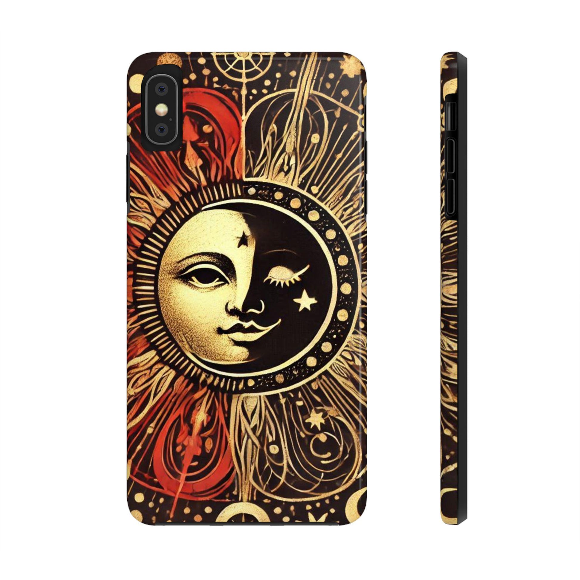 Sun and Moon Tough Phone Case, Celestial Nature iPhone Cover, Lunar Eclipse Samsung Galaxy Protector, Space Celestial Art Mobile Shell,