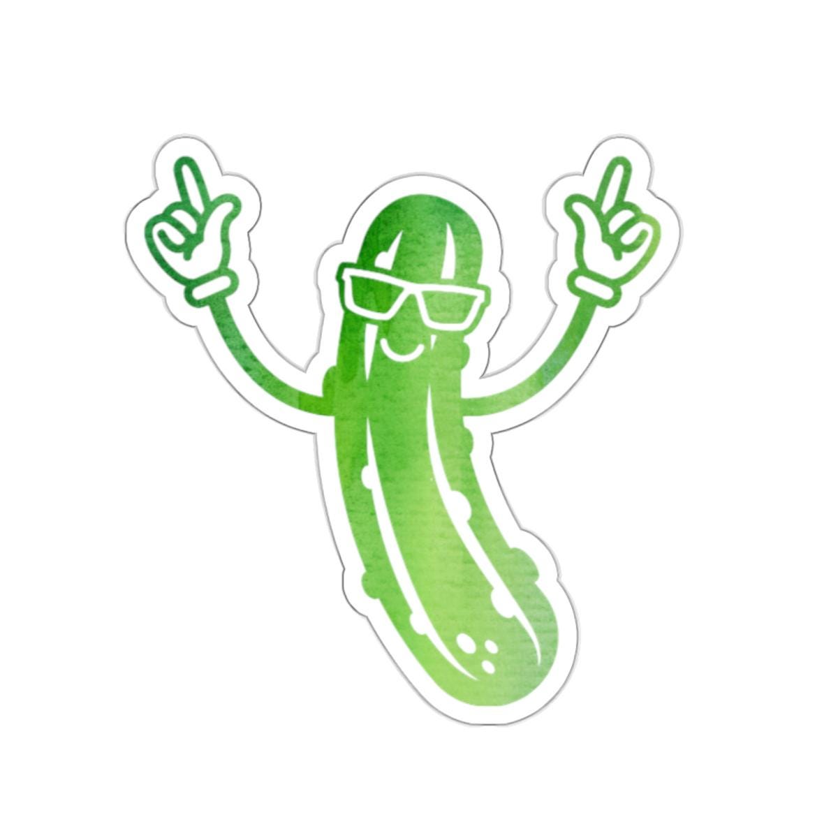 Dill Pickle Stickers, Foodie Sticker, Cute Pickle Decal, Laptop Decal, Water Bottle Sticker, Vinyl Sticker, Planner Sticker