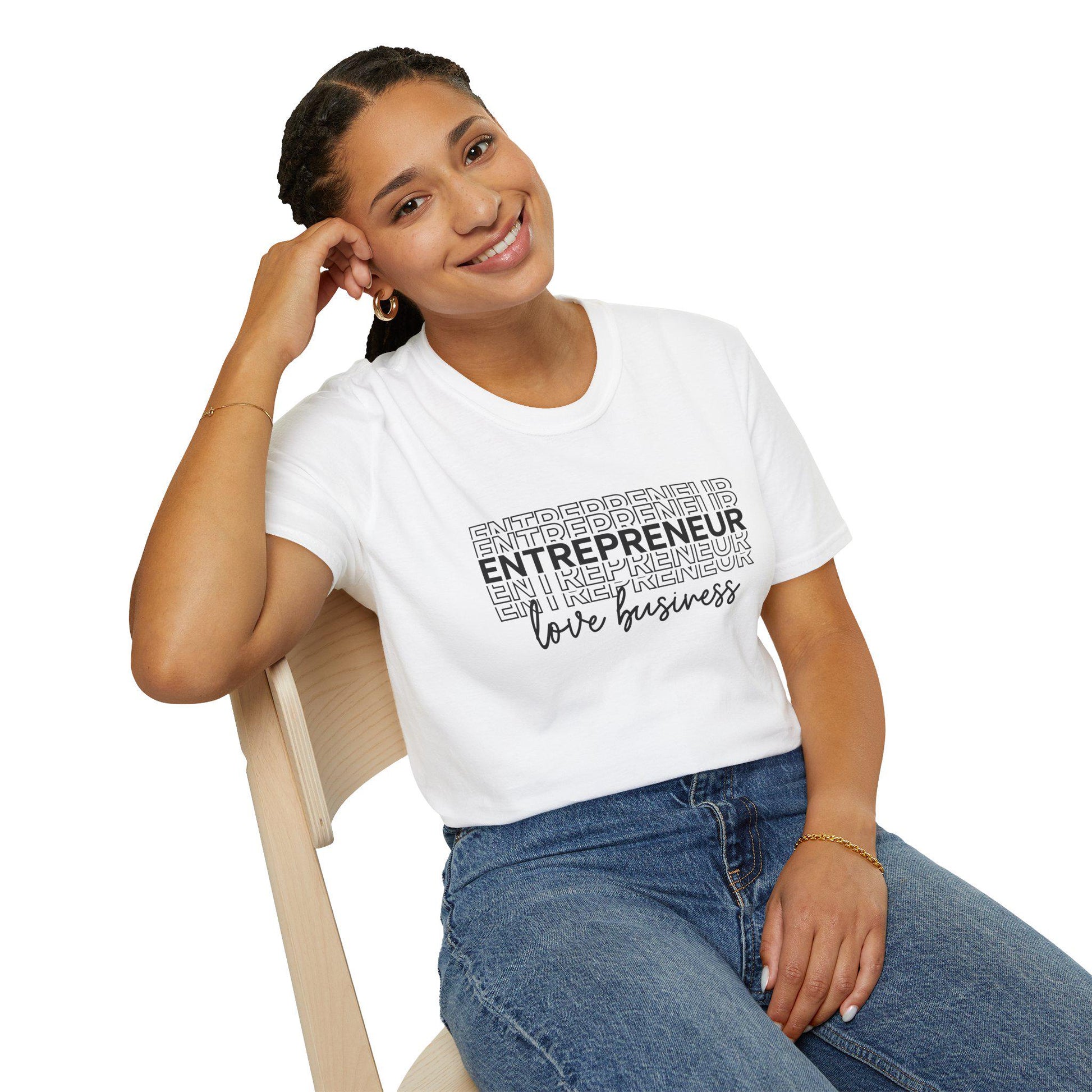 Entrepreneur Unisex Softstyle T-Shirt - Motivational Business Owner Tee, Hustler Graphic Shirt, Self Employed Gift, Startup Founder Apparel,